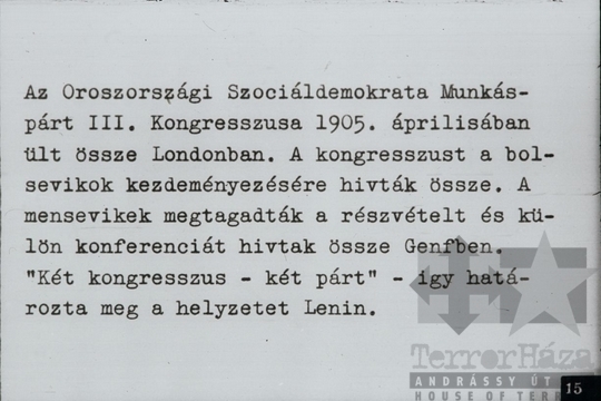 THM-DIA-2013.20.7.18 - Szemléltető képek a Szovjetunió kommunista (bolsevik) pártja történetéhez (1903-1908)