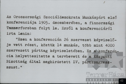 THM-DIA-2013.20.7.45 - Szemléltető képek a Szovjetunió kommunista (bolsevik) pártja történetéhez (1903-1908)